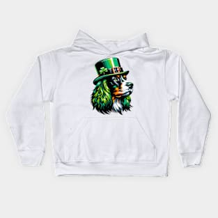 Field Spaniel Enjoys Saint Patrick's Day Fun Kids Hoodie